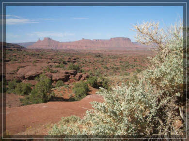 Blick vom Parkplatz Fisher Towers