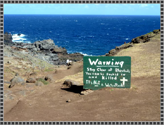 Warnschild Nakalele Blowhole